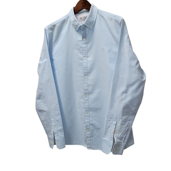 Penguin Men's Slim-Fit Long-Sleeves Button-down Shirt Size Large Excellent... - Picture 2 of 6